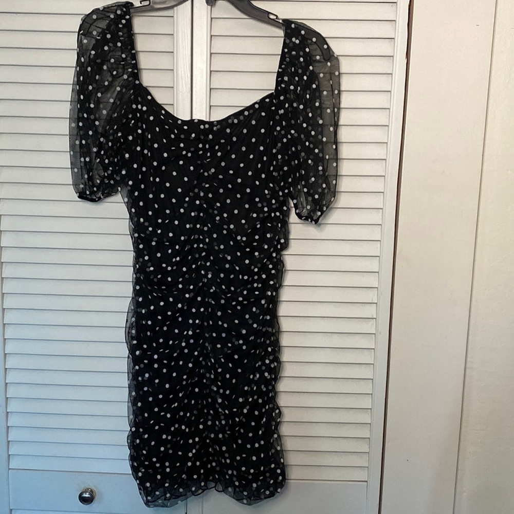 Stretchy polka dot dress